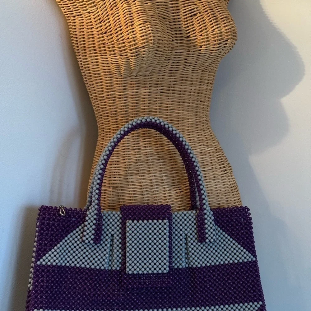 Collectible pop art purple grey bag 1960s - Picture 4 of 11